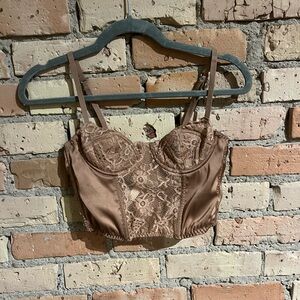 urban outfitters nude corset crop top size S